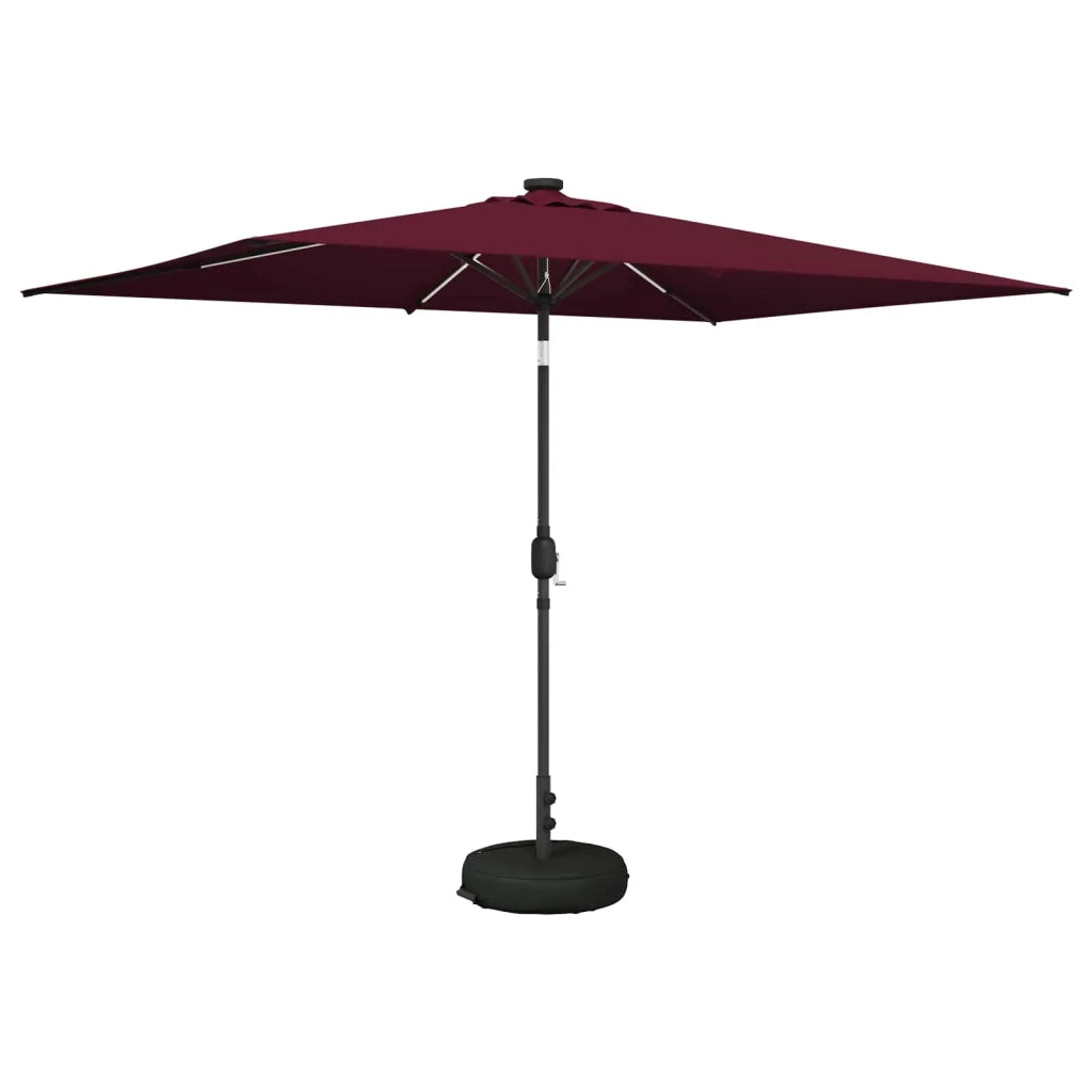Parasol da giardino con luci LED e base 200 x 300 cm Poliestere 42036244