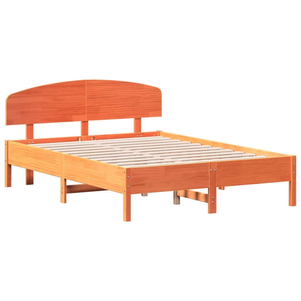 Letto da camera | Letto senza Materasso Marrone Cera 135x190 cm in Legno di Pino