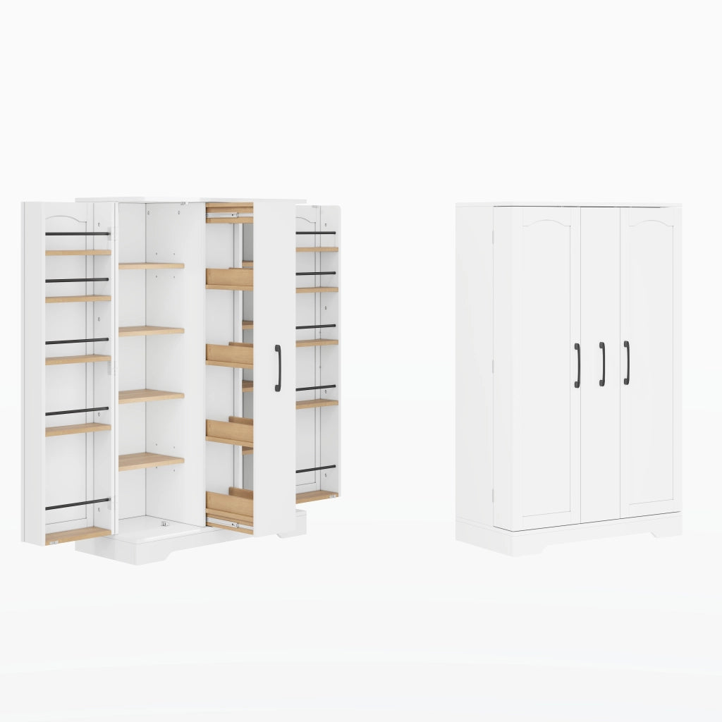 Mobile da Cucina 78x35x120 cm con Estraibile Verticale a 4 Livelli e 4 Ripiani Interni