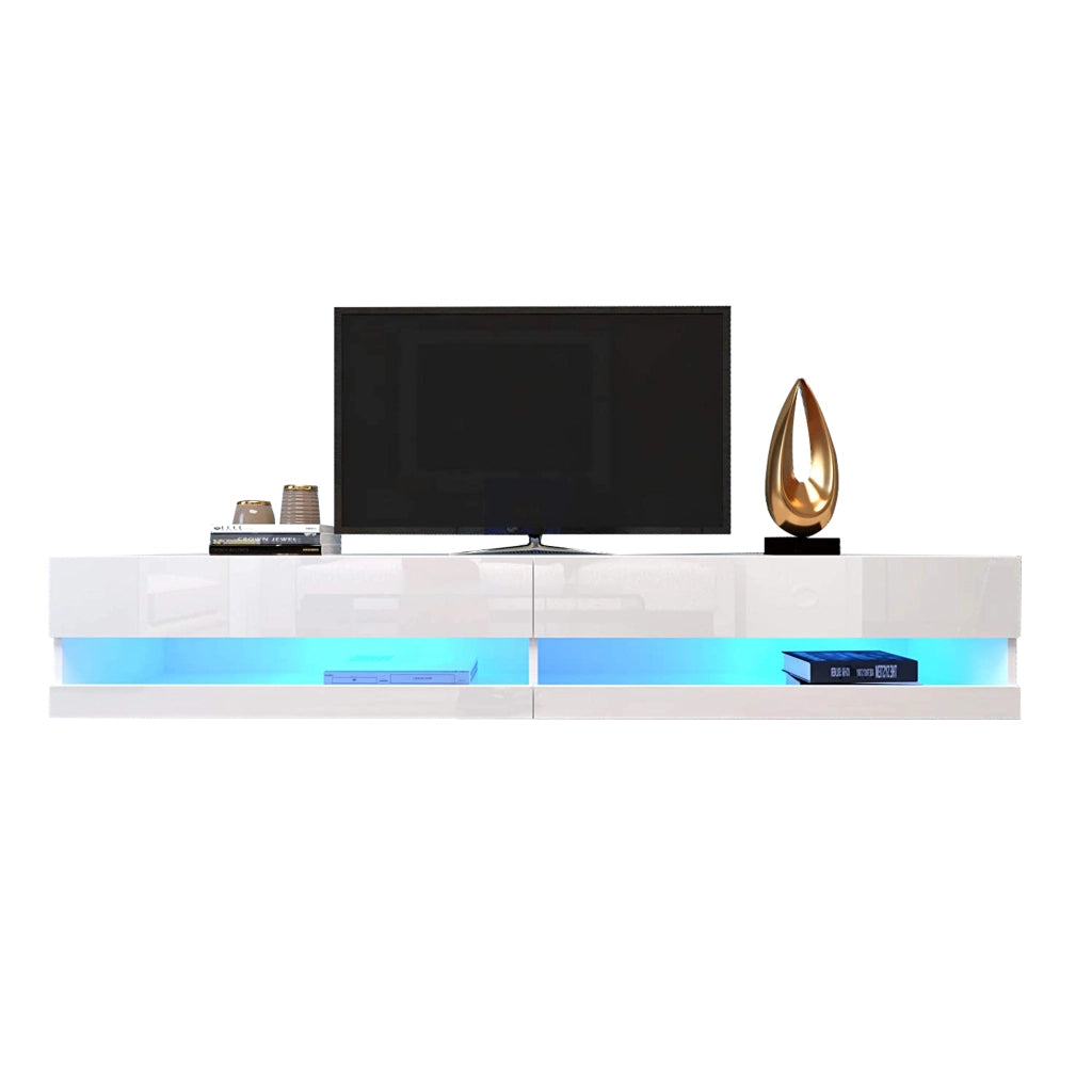 Mobile TV bianco con luci LED 140 cm