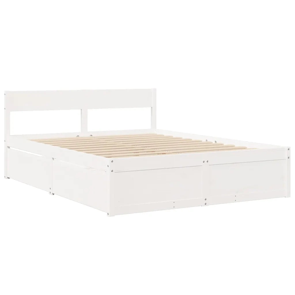 Letto senza Materasso Bianco 140x200 cm Legno Massello di Pino 3282349