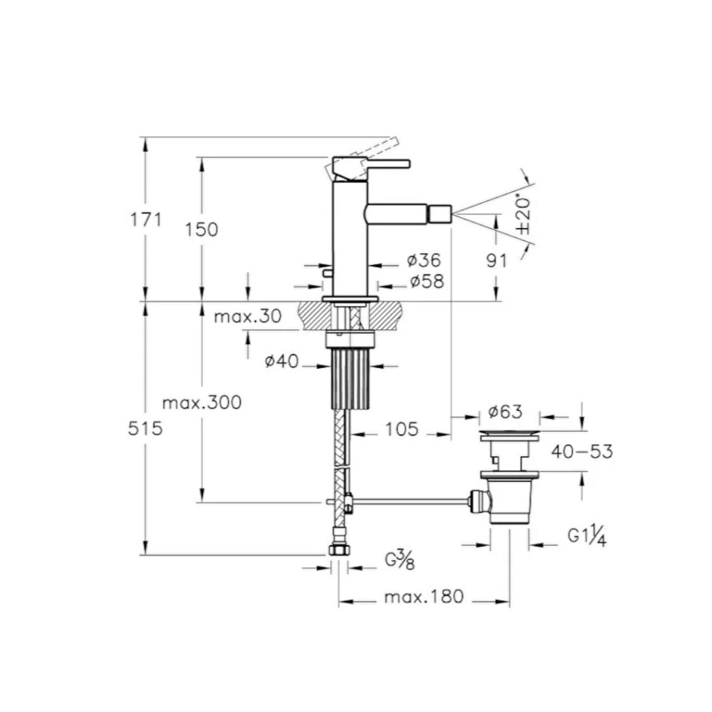 MISCELATORE BIDET ORIGIN CROMO