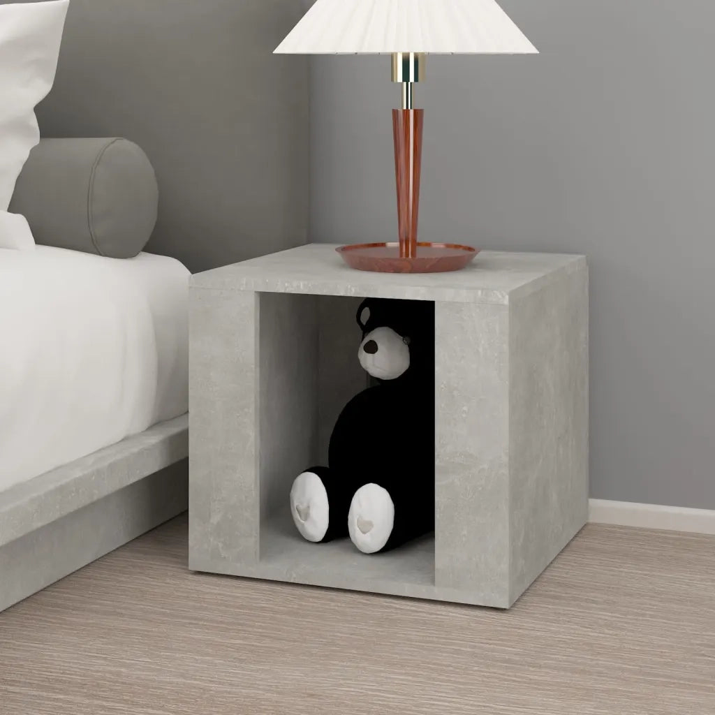 Comodino-Tavolino da notte Grigio Cemento 41x40x36 cm in Legno Multistrato