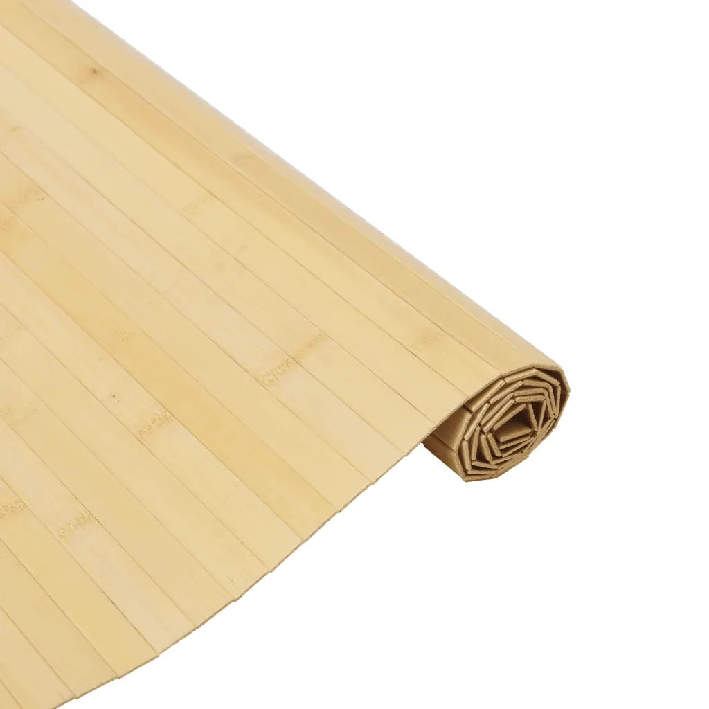 Tappeto Rettangolare Natura Chiaro 80x300 cm in Bambù 376783