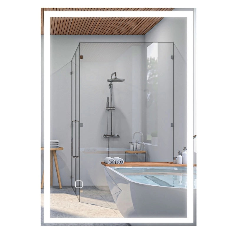 Specchio bagno LED ULEVR 70x50 cm con touch, luce regolabile a 3 tonalit¨¤ e funzione antiappannamento