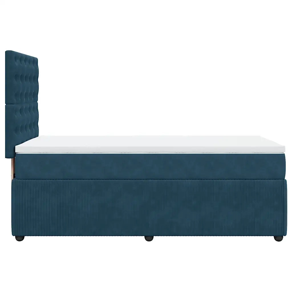 Giroletto a Molle con Materasso Blu Scuro 80x200 cm in Velluto 3292206