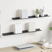 Mensola sospesa 2 pcs Nero 80 x 9 x 2,5 cm Acciaio 8003972
