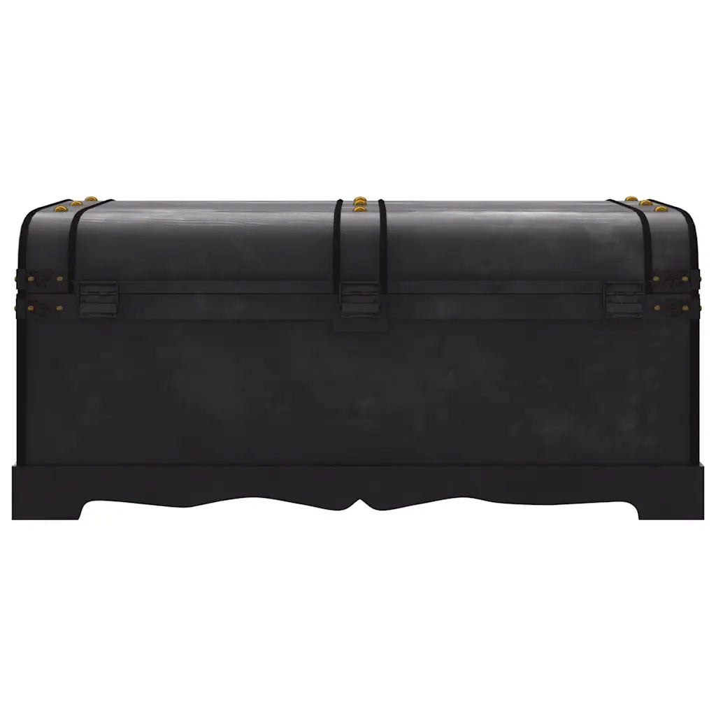 Baule del Tesoro in Legno Nero 90x51x42 cm