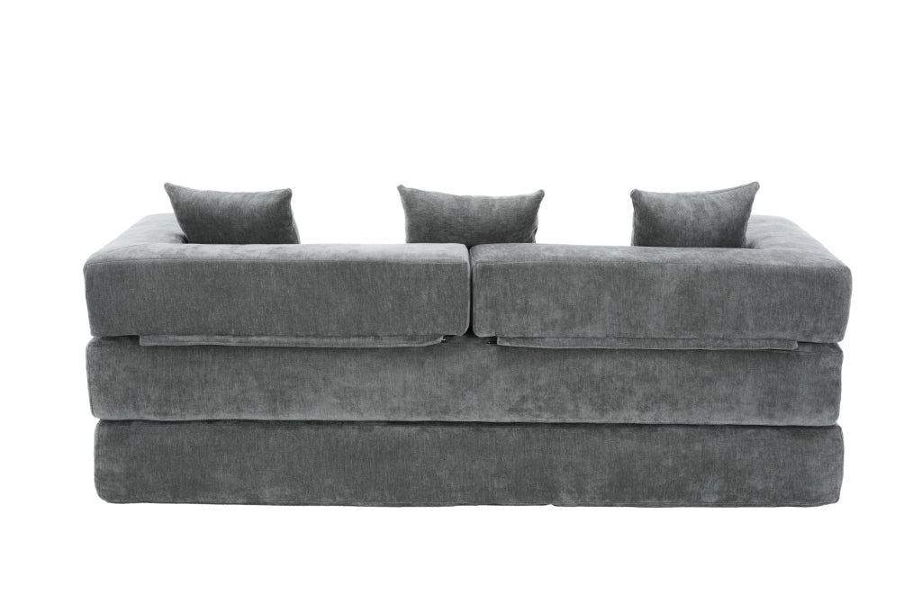 Modulo divano modulare in chenille grigio scuro; 198x79x60 cm