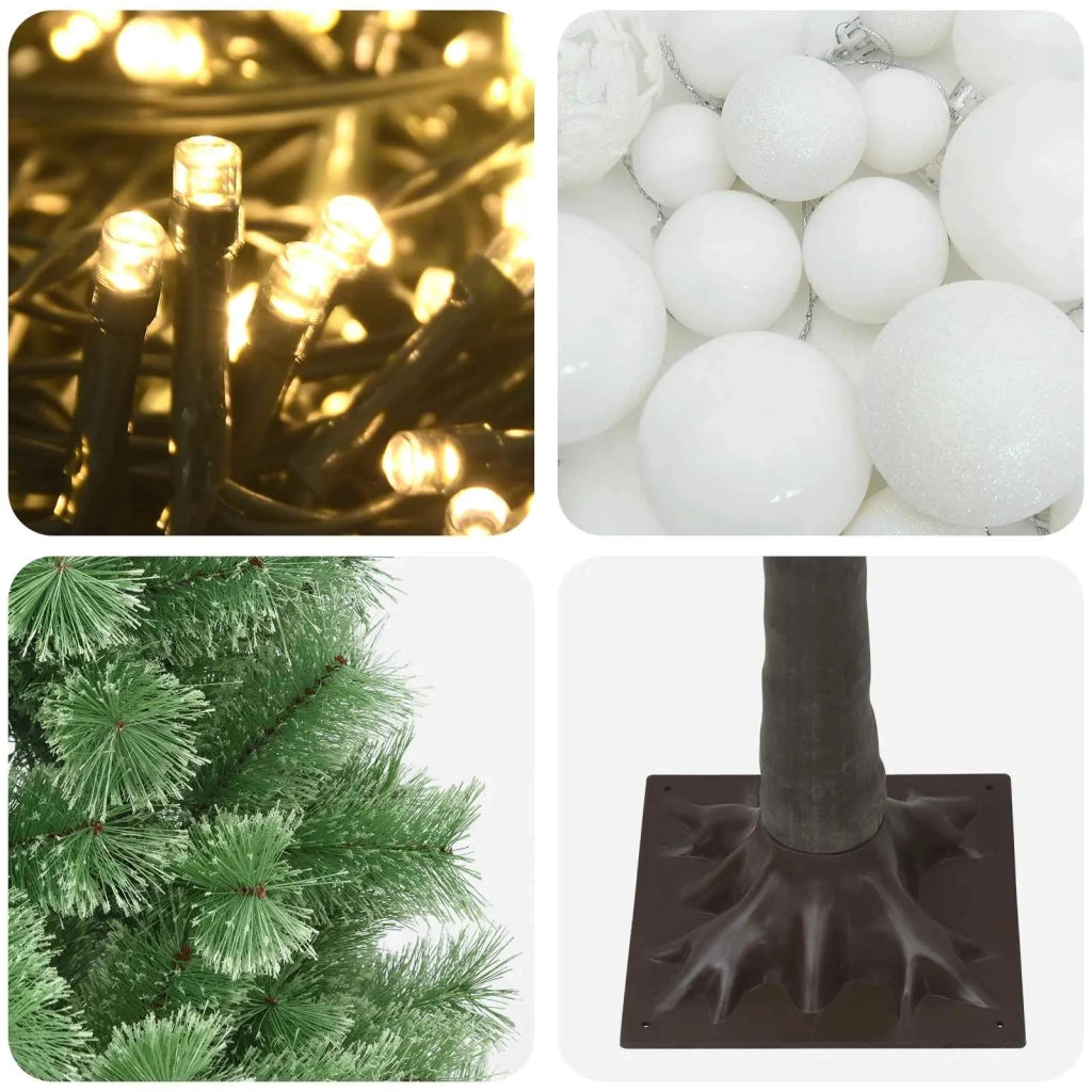 Albero di Natale artificiale con rami snodati e palline 150 cm 3466122