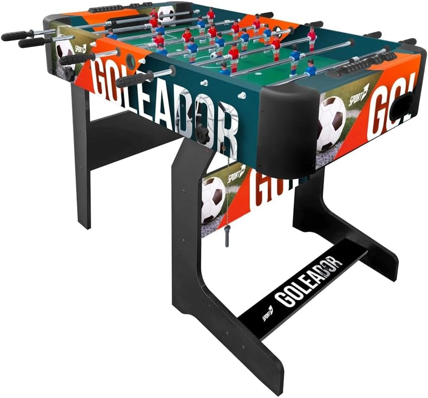 Sport1 Calcetto salvaspazio Goleador pieghevole. Calcetto balilla con gambe, da interno in MDF, misure 122x61x80cm. Bigl