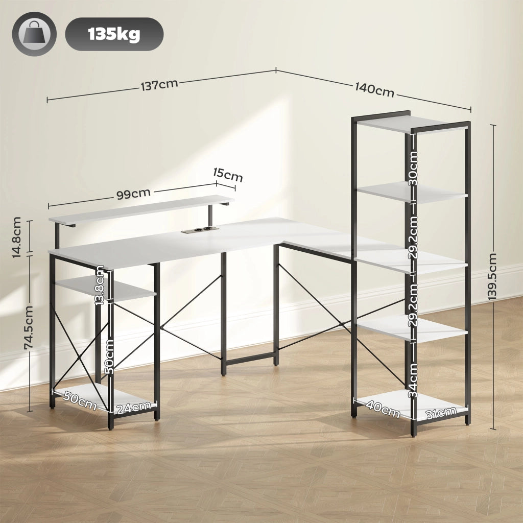 Scrivania Angolare ¨C Minimal ¨C Bianco e Nero