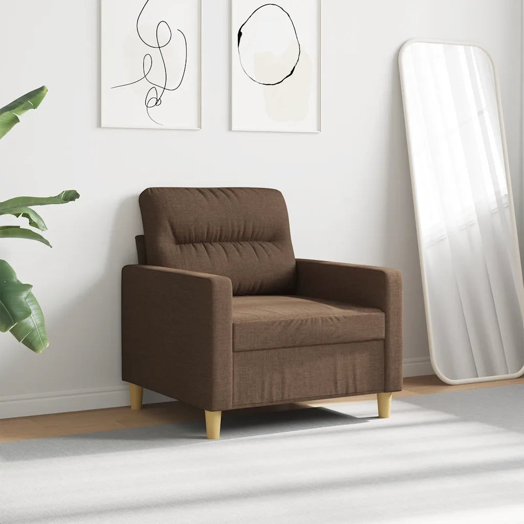 Poltrona | Sedia Relax Marrone 60 cm in Tessuto