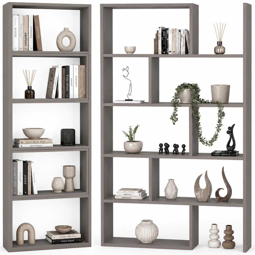 Libreria Modulare Apribile Legno Moka Scaffale per Libri Componibile 72x22x200cm
