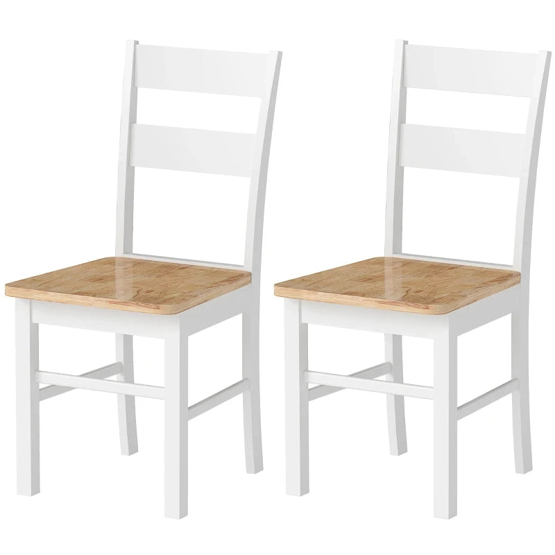 Set di sedie da cucina 40x50.5x88.5 cm con schienale curvo in legno di caucciù