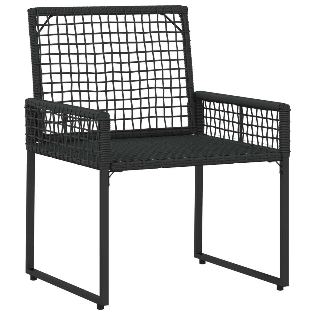 Set di Mobili da Esterno con cuscino 5 pcs Nero e Bianco 42025170
