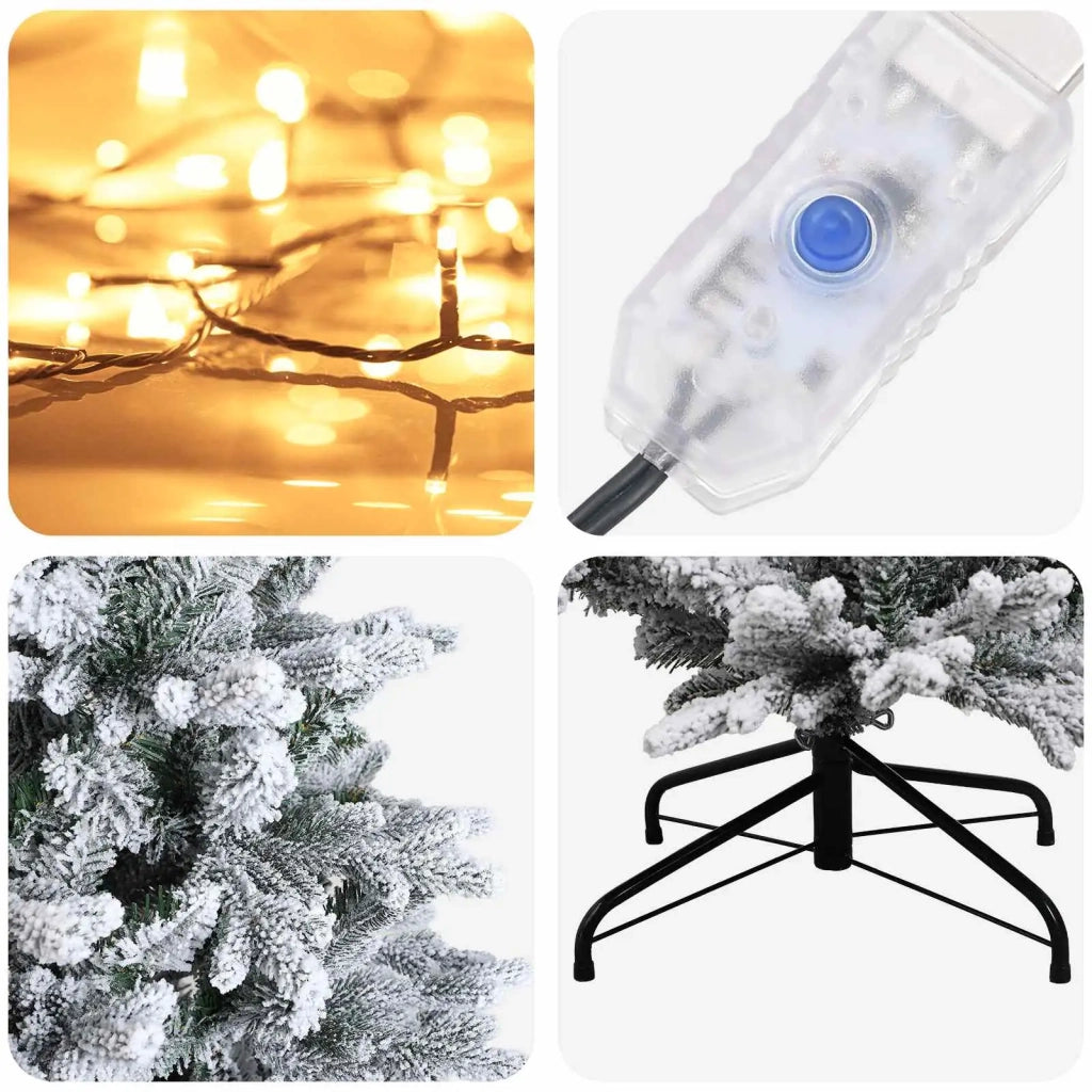 Albero di Natale Artificiale con Rami Pieghevoli 120 cm 150 LED 3465469