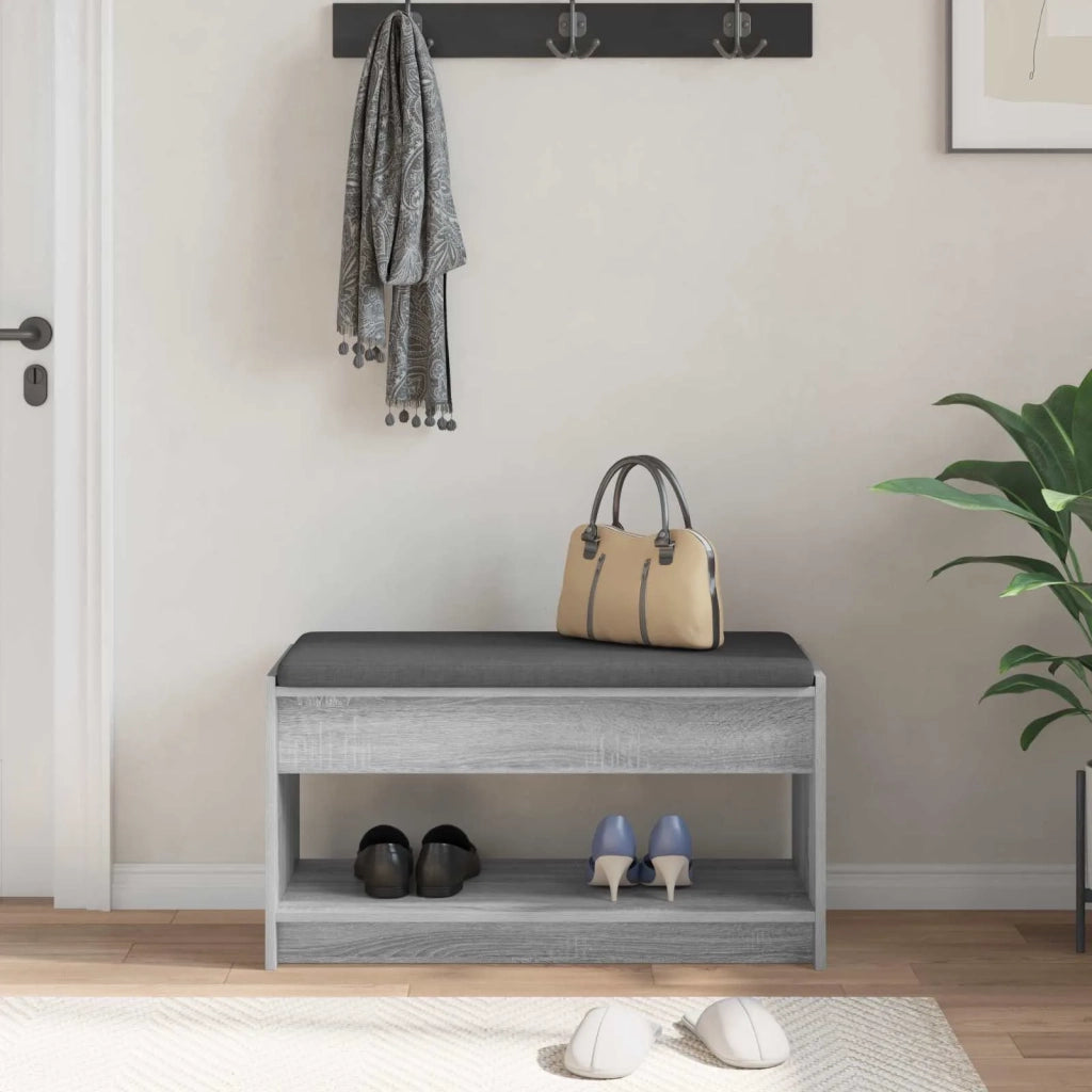 Panca per ingresso Sonoma grigia 83 x 38 x 45 cm 891581