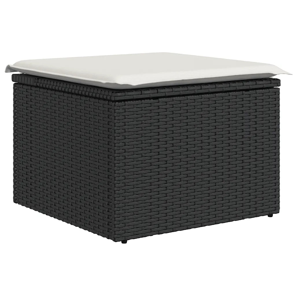 Set Divano da Giardino 6 pz con Cuscini Nero in Polyrattan 3255944