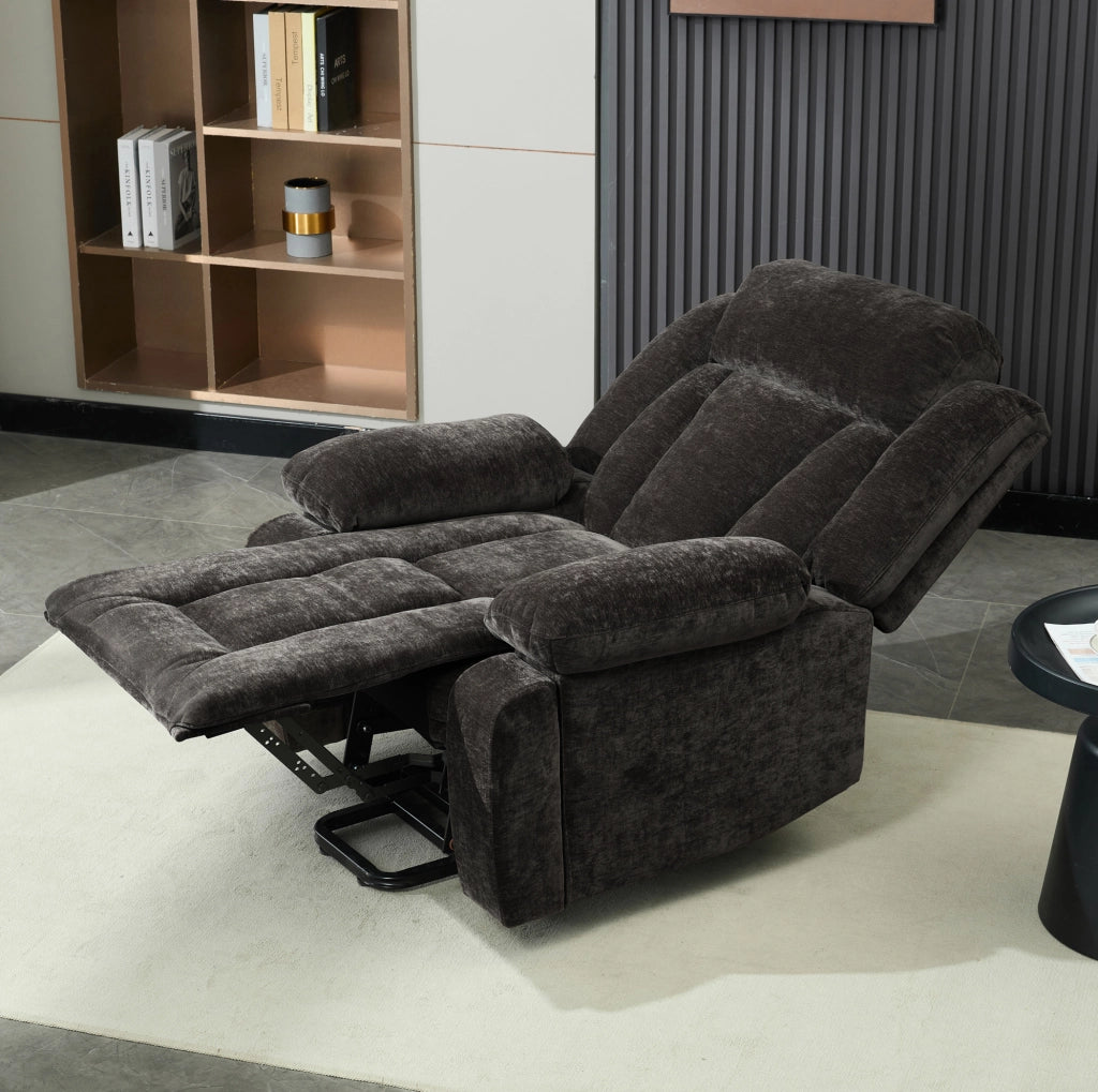 Poltrona relax elettrica elevabile con massaggio 8 punti, riscaldamento lombare e USB marrone