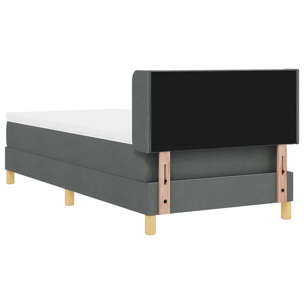 Letto a molle con materasso-Struttura Letto con Materasso Grigio scuro 190 x 90 cm Poliestere 176611