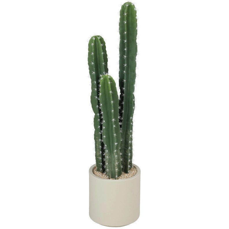 Pianta artificiale cactus ULEVR 95 cm con vaso decorativo ?22x22 cm, verde