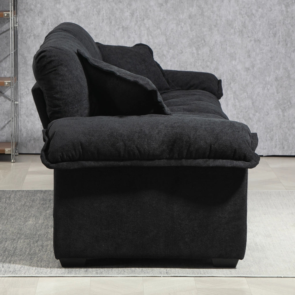 Divano 2 Posti in Chenille con Cuscini Trapuntati ¨C MINIMAL ¨C Grigio