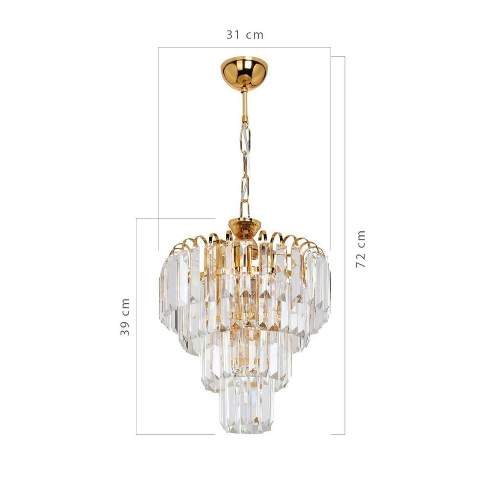 Lampada a sospensione a 3 luci Miranda MDL3831 vetro e oro
