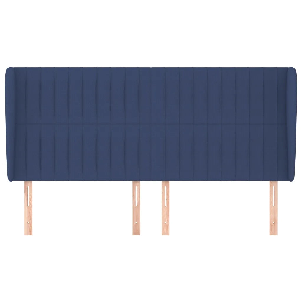 Testiera ad Orecchio-Testata con Orecchie Blu 203x23x118/128 cm in Tessuto 175405