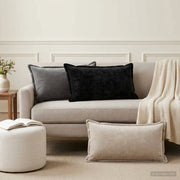 Federa 2 pz HOUTEN Grigio Chiaro 40 x 80 cm Tessuto Chenille 918226