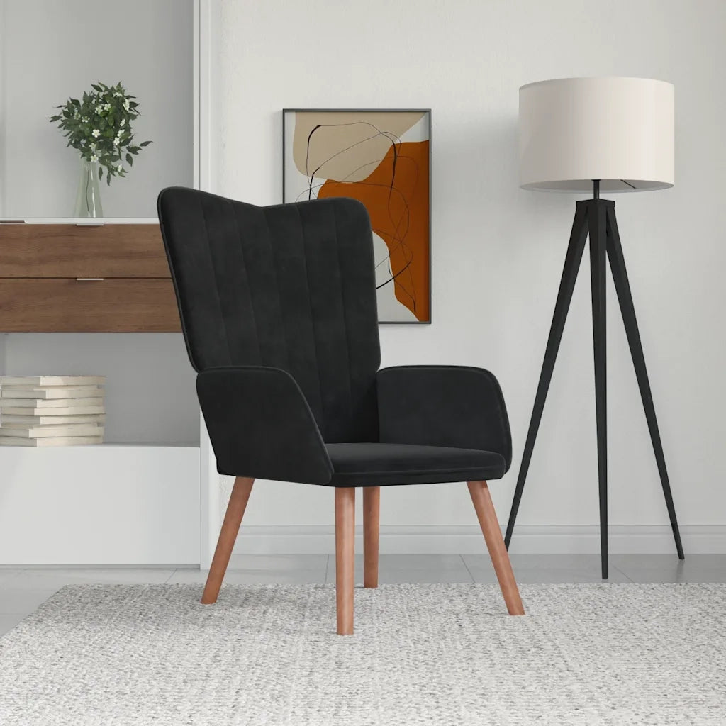 Poltrona Relax Nera in Velluto 327661