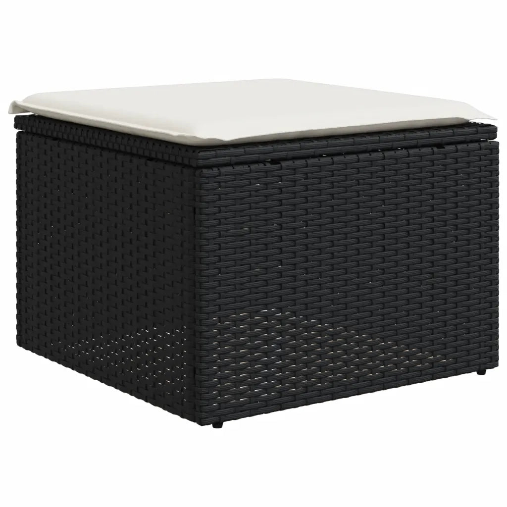 Set Divani da Giardino 10pz con Cuscini in Polyrattan Nero 3224761