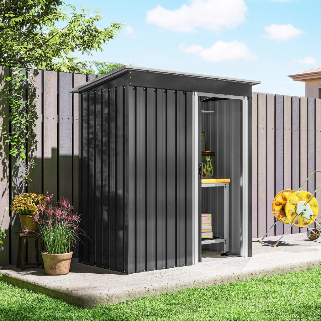 Casetta da Giardino in Acciaio ¨C Minimal ¨C 163x89x182 cm Nero