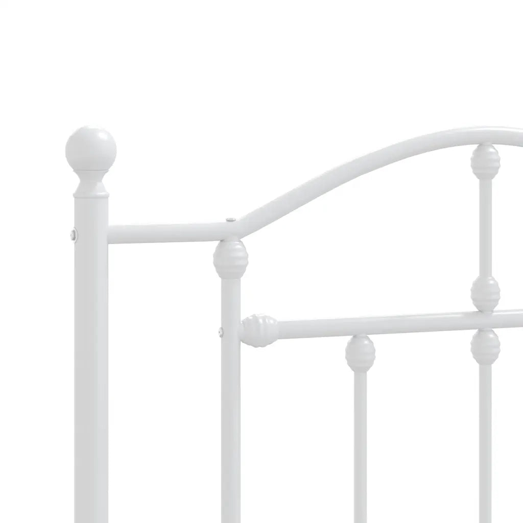 Letto singolo | Letto per adulti | Giroletto con Testiera e Pediera Metallo Bianco 100x190 cm