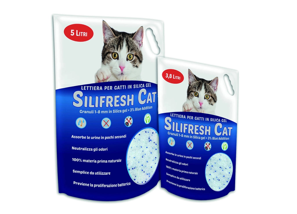 Sabbia Lettiera Antiodore Per Gatti Modello Silifresh Cat - 3.8 Litri - Lettiera