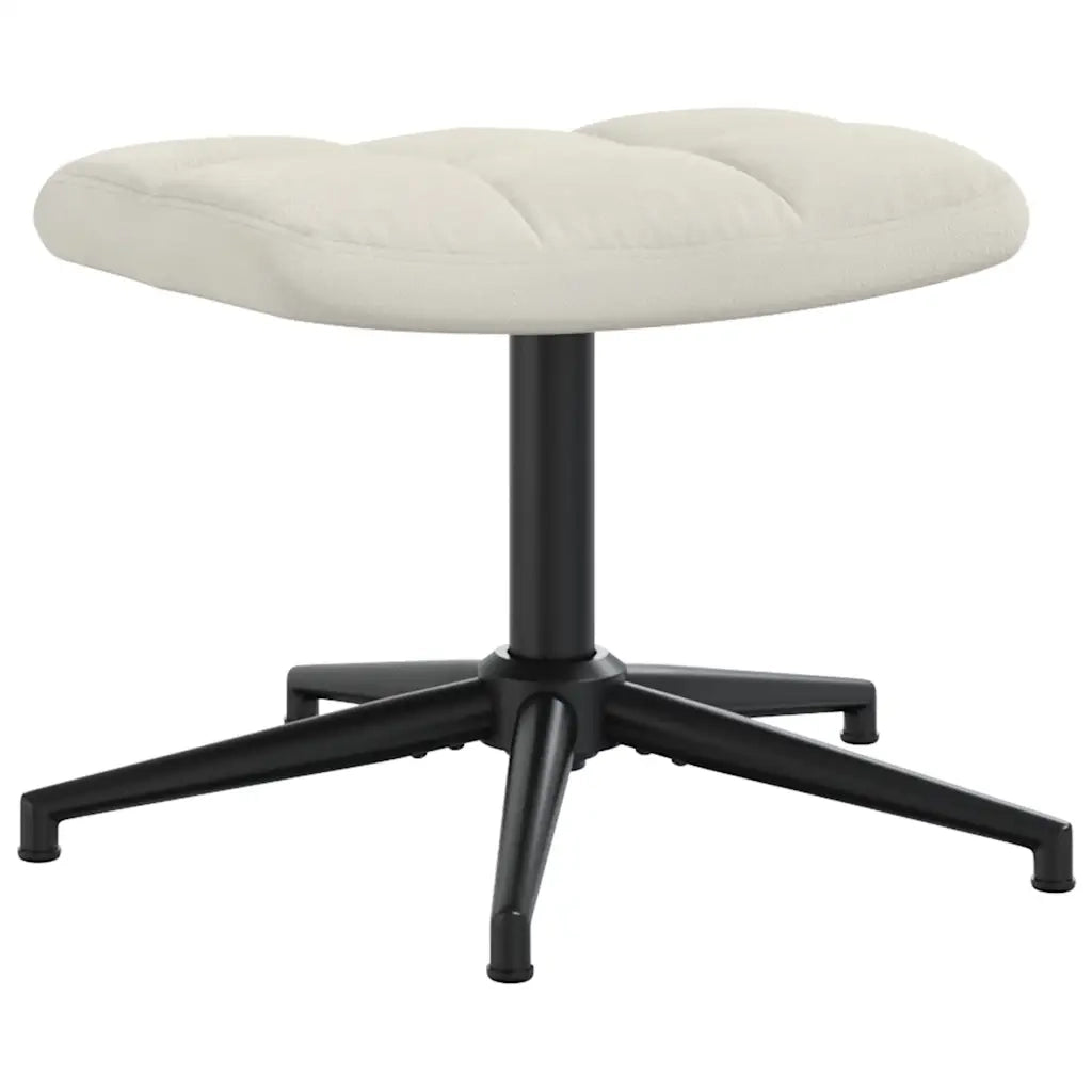 Poltrona Relax con Poggiapiedi Bianco Crema in Velluto 328115