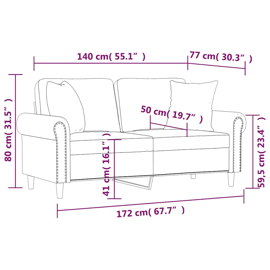 Divano a 2 Posti con Cuscini-Sofa 2 Posti con Cuscini Rosso Vino 140 cm in Similpelle 311873