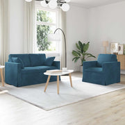 Set di divani 2 pcs Blu 138 x 78 x 80 cm Velluto