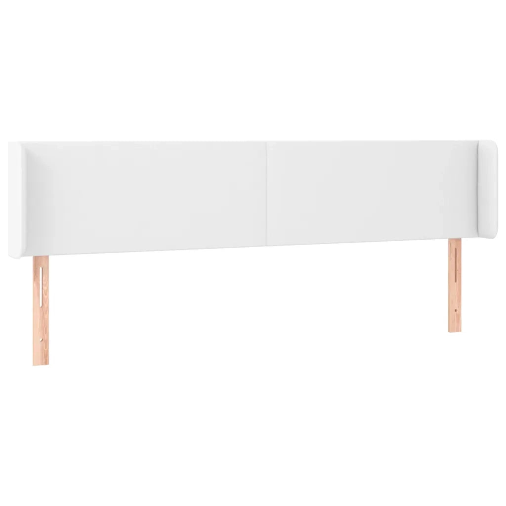 Testiera | Testata ad Orecchio Bianca 163x16x78/88 cm in Similpelle