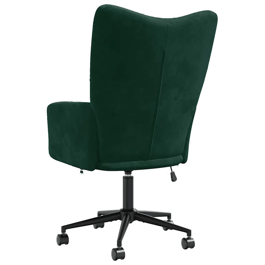 Sedia Relax Verde Scuro in Velluto 328174