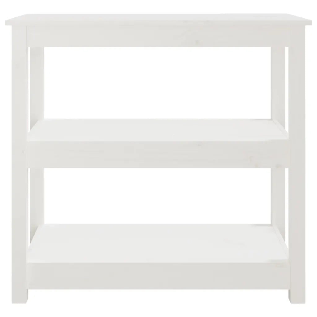 Tavolo Consolle | Tavolo d'Ingresso Bianco 80x40x74 cm in Legno Massello di Pino
