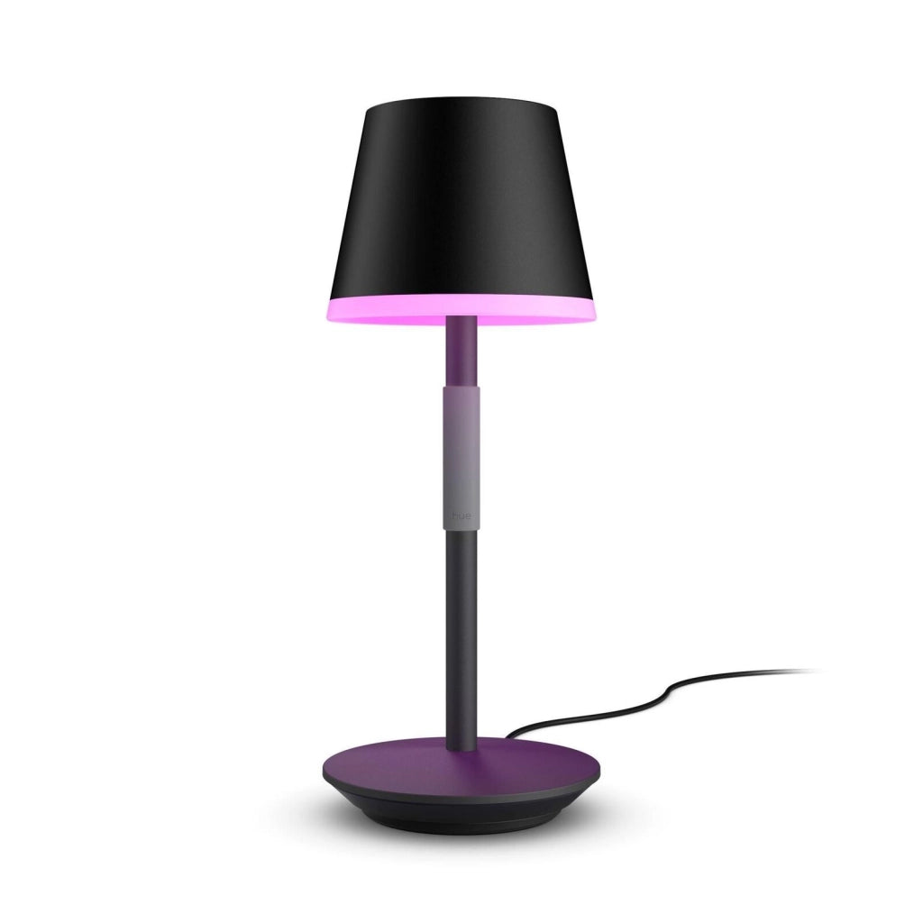Philips Hue 929003128501 Hue Go Lampada da Tavolo Portatile Smart White and Color Ambiance 6W IP54 Bluetooth Zigbee colore Nero