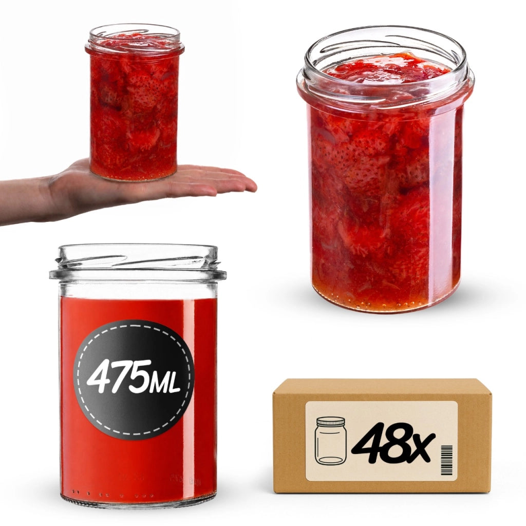 KADAX Słój TO-475 prosty fi82 475ml pakiet 48szt K