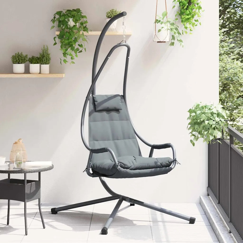 Sedia uovo sospesa Antracite 94 x 107 x 196,5 cm Acciaio CFW1896896