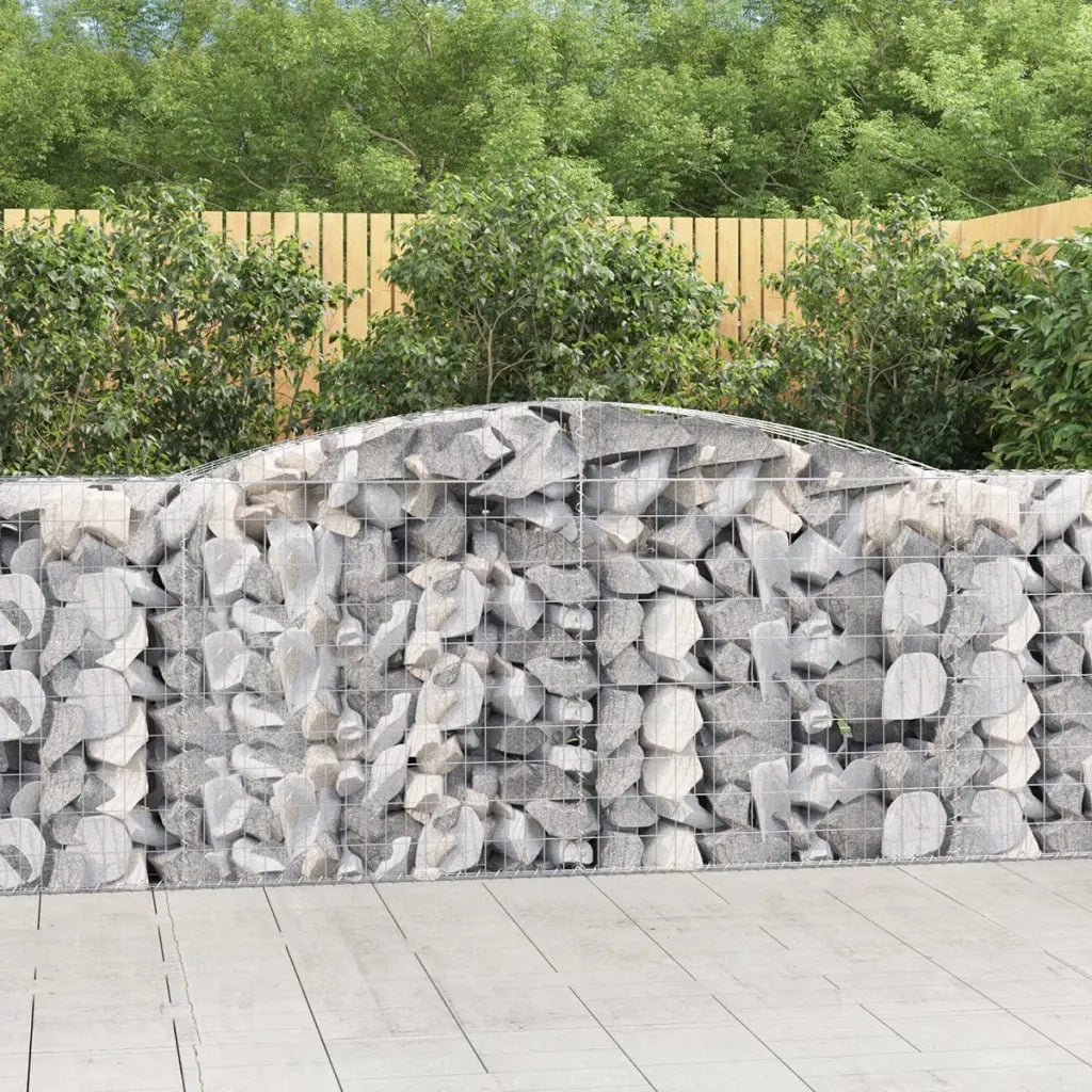 Cesti Gabbioni ad Arco 6 pz 400x50x100/120 cm Ferro Zincato 3147000