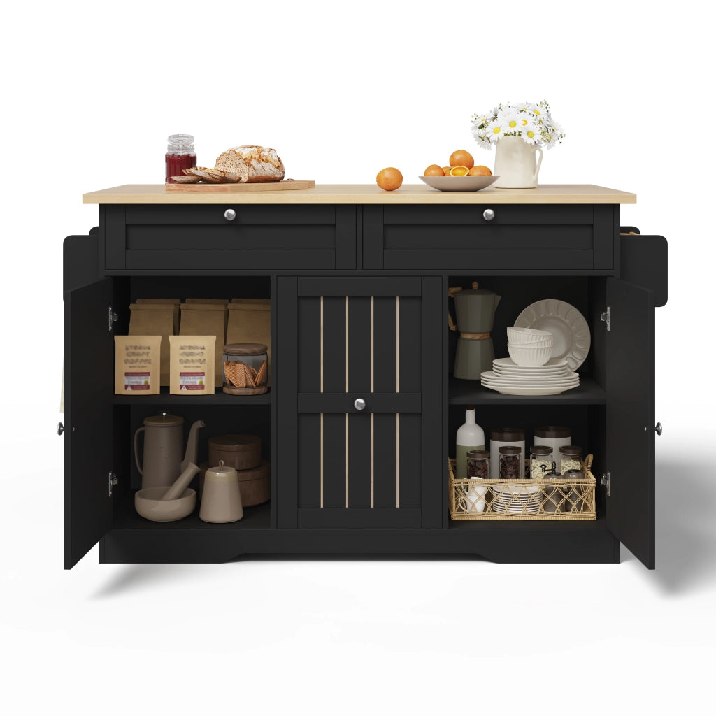 Isola Cucina Mobile con Piano Ribaltabile e Cassetti ¨C MINIMAL ¨C 120x45x92 cm
