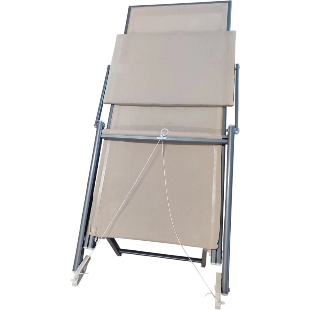 LETTINO MARE ALLUMINIO CON PARASOLE BASIC BEIGE