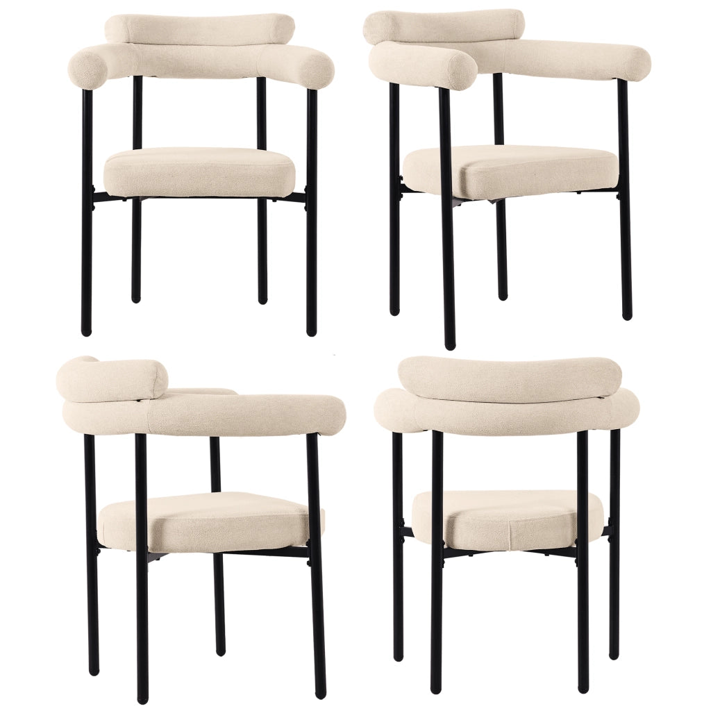 Sedia da pranzo con schienale ergonomico e seduta ampia in velluto beige 70 × 62 × 84 cm