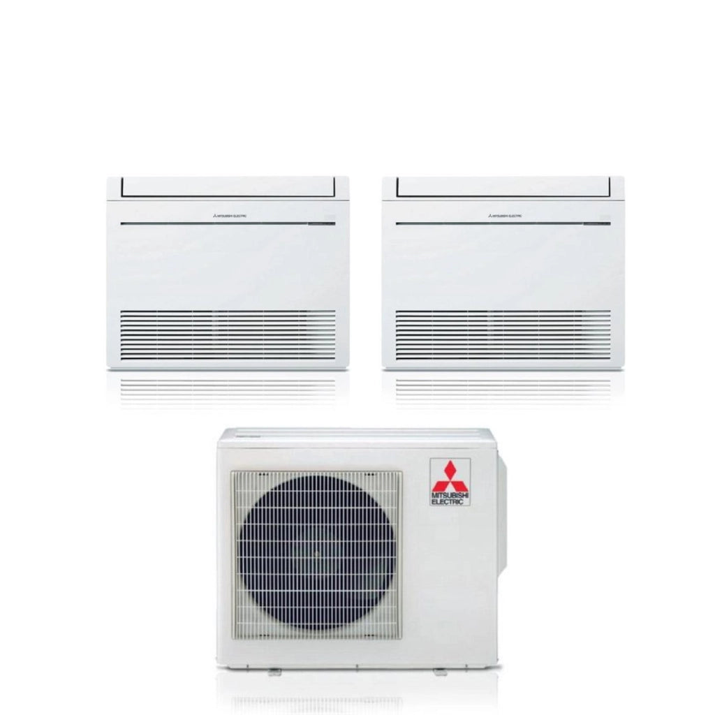 Climatizzatore Condizionatore Mitsubishi Electric Pavimento Dual Split Inverter serie MFZ-KT 12+12 con MXZ-2F53VF R-32 Wi-Fi Optional con Telecomando Incluso 12000+12000