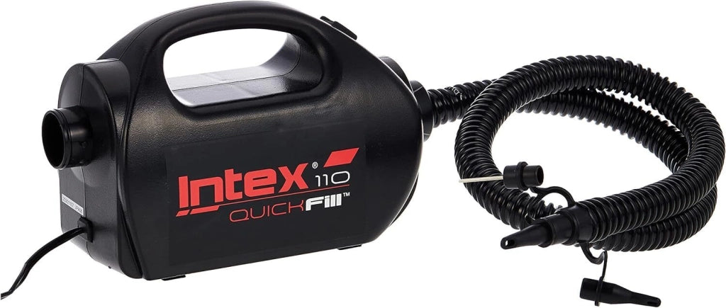 Intex 68609 Pompa Elettrica per Gonfiabili 220-240V Adattatore 12V Auto 3 Ugelli Inclusi colore Nero